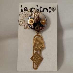 🏠Barbini Artisan Made Brooch Great For Realtor 24k Plated And Rhodium